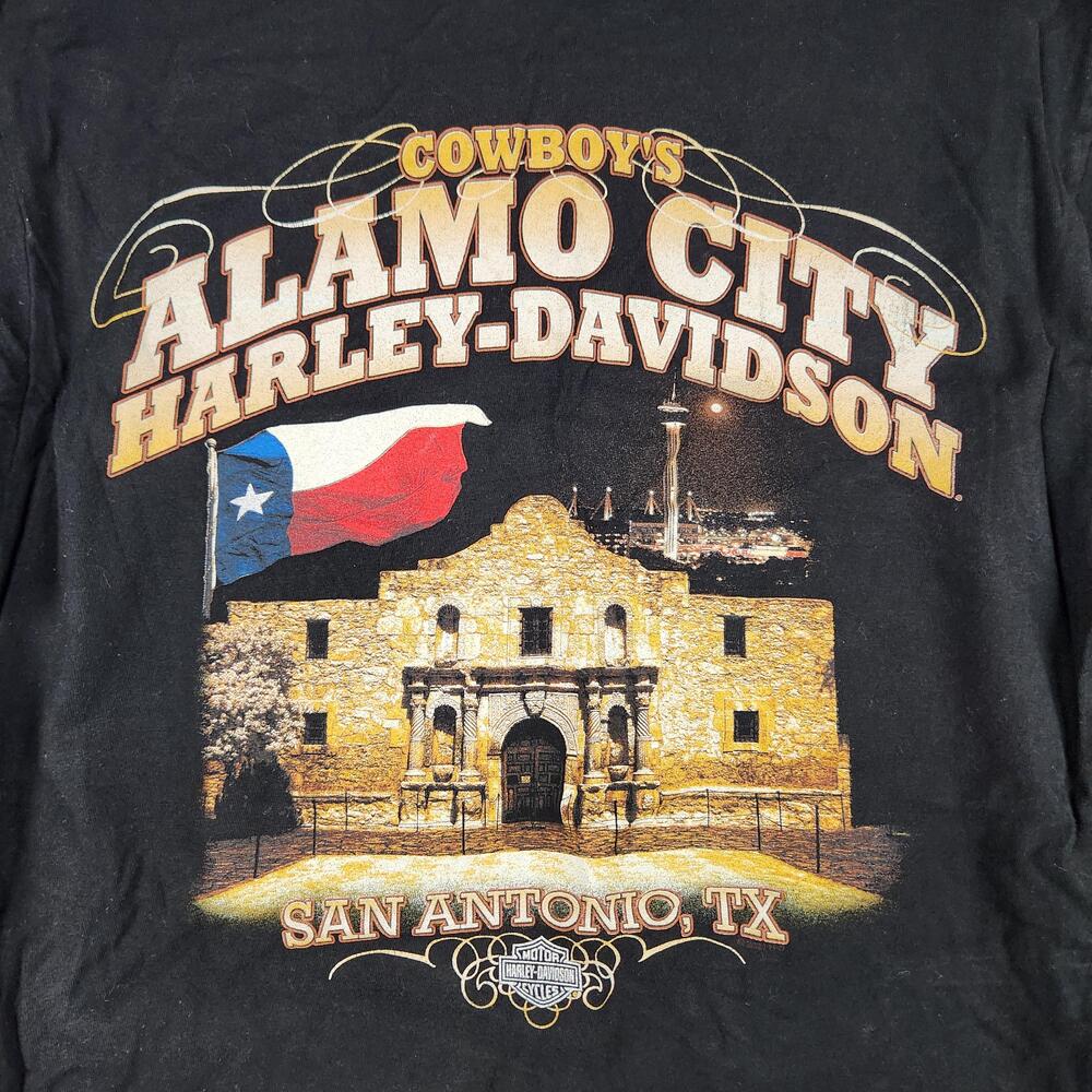 Harley Davidson Shirt Mens Medium Black San Antonio Texas Alamo City Graphic